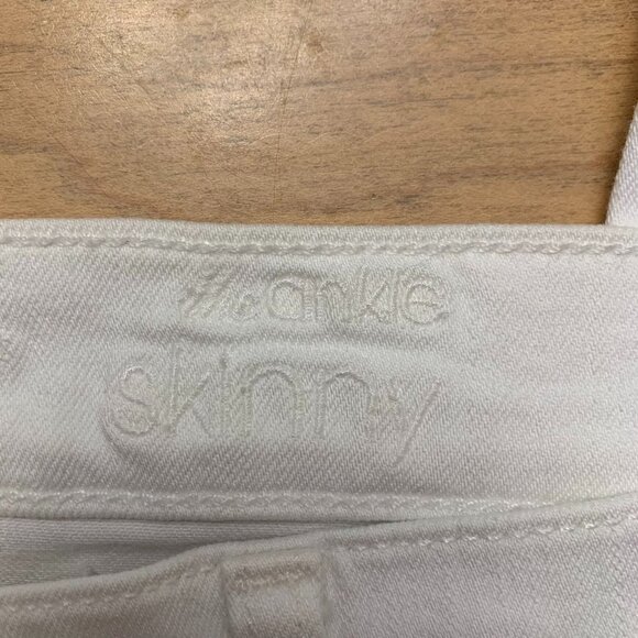7 For All Mankind Ankle Skinny Jean with Faux Pockets White Size 32 - Picture 4 of 14